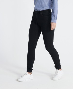 Superdry Mid Rise Skinny Női Farmer Fekete | LEUGD3614